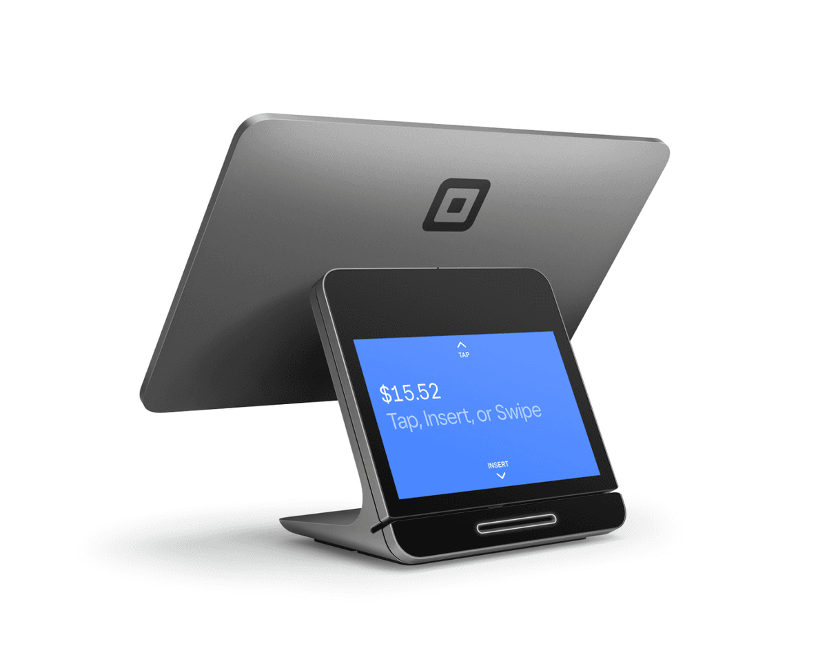 Square register showing Bitcoin payment option